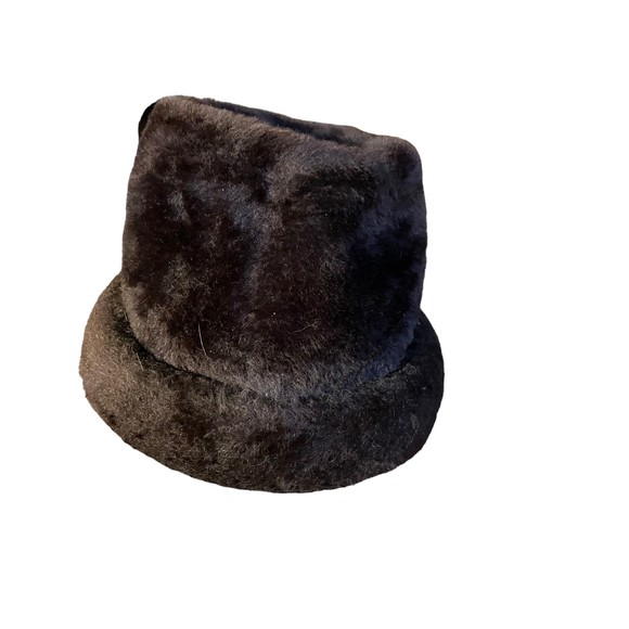 Rozanne New York Furry Winter Hat vintage brown 1970s - Picture 2 of 7